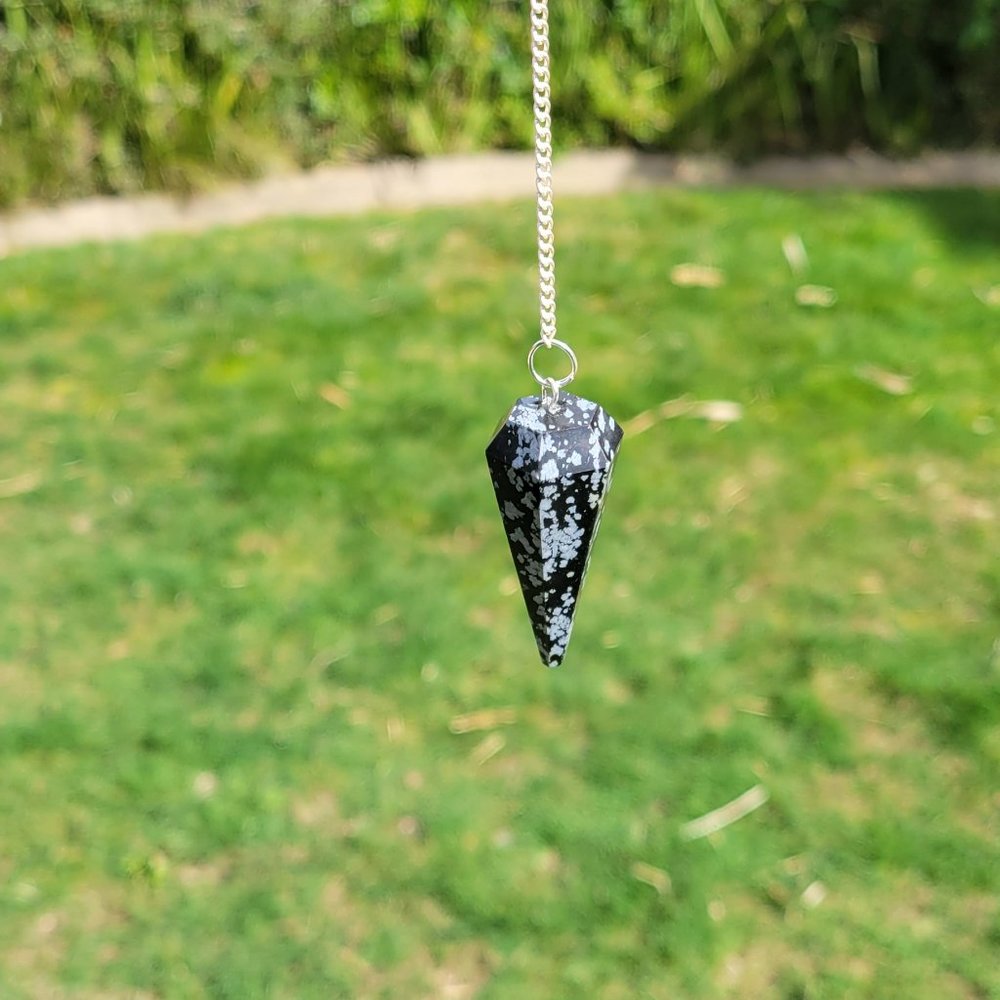 Snowflake Obsidian Pendulum Set - Picture 2 of 5
